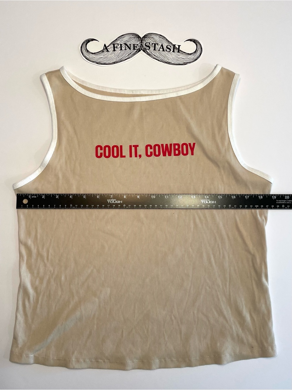 wild fable Tan Ribbed Tank with Red "Cool It, Cowboy" Graphic
